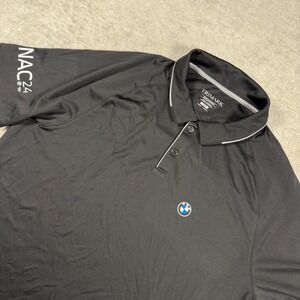 Trimark Polo Shirt Men Large Black BMW‎ NAC 24 Performance Short Sleeve 16310